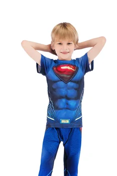 

Children boy T shirt Compression Shirt New Batman 3D Printed T shirts Men Raglan Short Sleeve Superhero Fitness Tops CODY LUNDIN