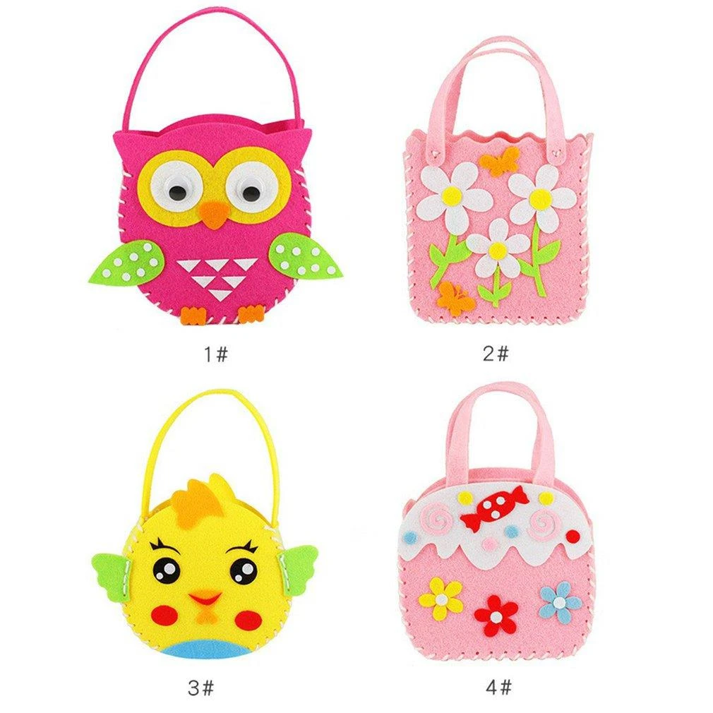 Tela no tejida bolso de bricolaje artesanía para niños Mini bolso de tela no tejida colorido bolso hecho a de dibujos animados de bolsos infantiles niños|Juguetes artesanales| -