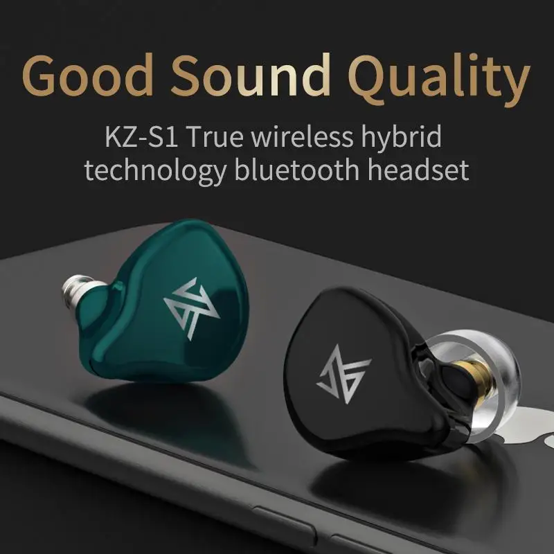 KZ S1D S1 TWS Беспроводные наушники с сенсорным управлением Bluetooth 5,0, динамические/гибридные наушники, гарнитура с шумоподавлением, спортивные наушники