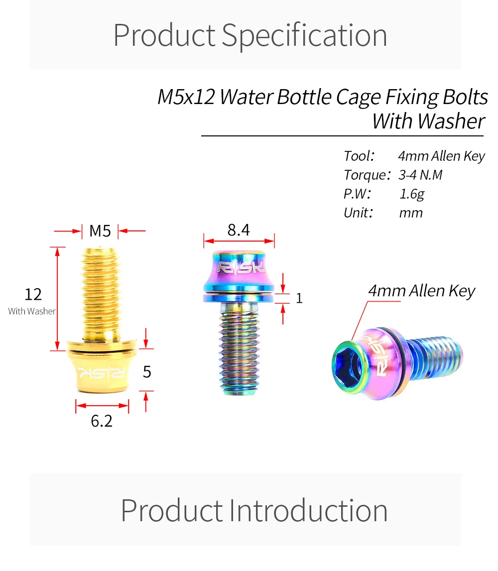 Опасности 2 шт./кор. шоссейный велосипед горный велосипед M5X12 конической головкой держатель для бутылки для воды крепежные болты W/Шайба воздушный насос держатель факсированная винт