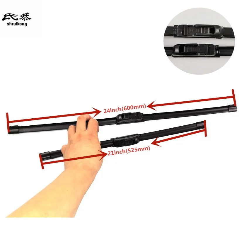 Car Styling Adesivi Spazzole Tergicristallo Per Renault Trafic 2 (Dal 2001 In Poi) 24 "21" J Hook Bracci Tergicristallo Di Alta Qualità