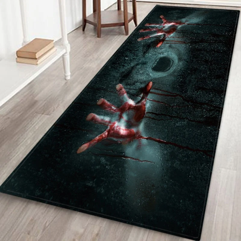 

Halloween Theme Pattern Rectangle Area Rug Soft Floor Mat Carpet With Anti-Slip Back Holiday Home Decorations