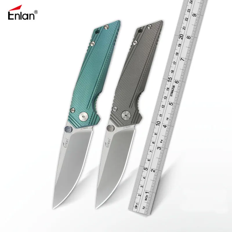 

ENLAN EW099 Ball Bearing Flipper Knives Folding Knife Aus-8 Blade,TC4 Handle Hunt Camping Outdoor Survival Tool Edc Dropshipping