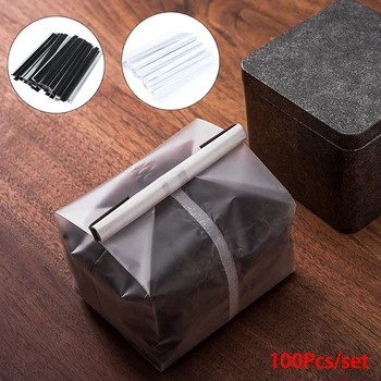 

100Pcs Peel Stick Tin Ties Coffee Bag Ties For Bag Sealing Strips Food Storage
