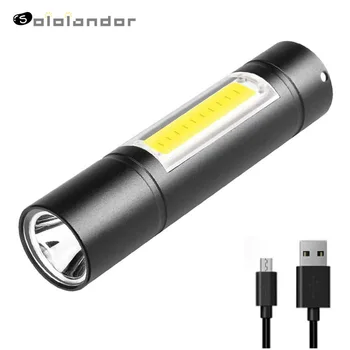 

USB Rechargeable Flashlight 3 Lighting Mode COB+XPE LED Mini Flashlight Waterproof Portable Used for camping, cycling, work, etc