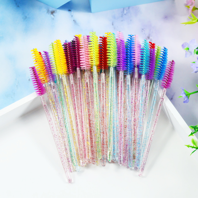 New Good Quality Disposable 50 Pcs/Pack Eyelash Eye Lash Makeup Brush Mini Mascara Wands Brush Eyelash Extension Tool