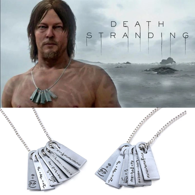 Игра Death Stranding Косплэй Цепочки и ожерелья Винтаж серебро Норман ридус фокусы кулон фигурка Цепочки и ожерелья с длинной цепью вентиляторы собирать подарок