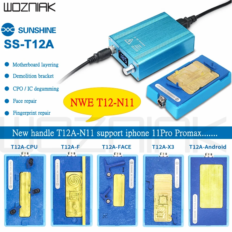 Goede T12A Soldeerstation Kit Moederbord Reparatie Tool Voor Iphone 11 11PRO X Xs Max Mobiele Telefoon Cpu Nand Gezicht Id verwarming Platform