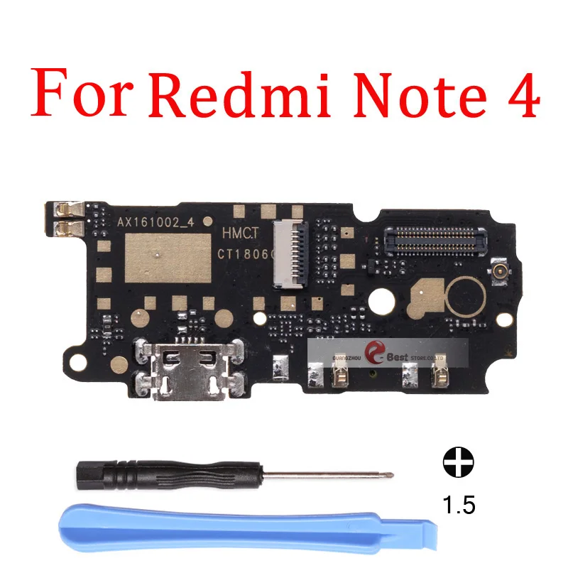 1 шт. для Xiaomi Redmi note 4 4 Pro 4A/Redmi note 4X usb-порт для зарядки док-разъем плата для зарядки гибкий кабель