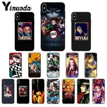 Yinuoda аниме Demon Slayer Kimetsu no Yaiba TPU мягкий черный чехол для телефона Apple iPhone 8 7 6 6S Plus X XS MAX 5 5S SE XR