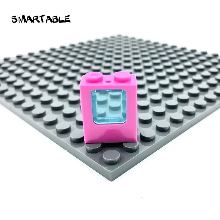 Умная оконная рама 1x2x2 со стеклянными элементами MOC, строительные блоки, игрушки для детей, совместимы со всеми брендами 4862+ 60032 город, 40 шт./лот - Цвет: Pink with Blue
