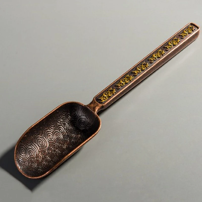 Chinese Tea Spoons Copper Tea Scoop Spoon Tea Leaves Chooser Holder High Quality Chinese Kongfu Tea Accessories Tools