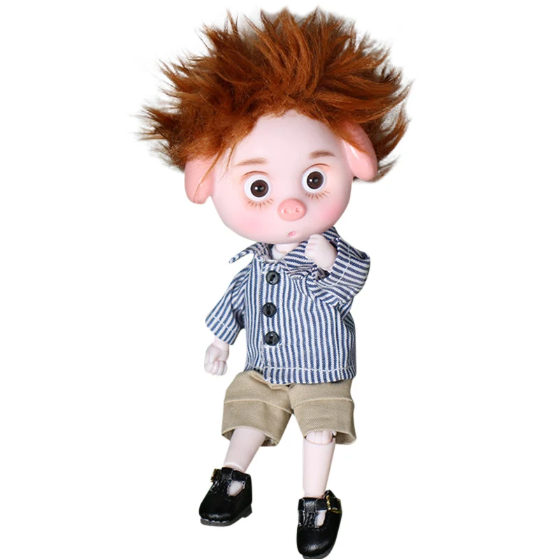 

BJD doll 1/12 joint body 15 CM Mini baby Lucky pig Lucky doll ob11 beauty "pig GSC clay doll hands do toys 26 joints