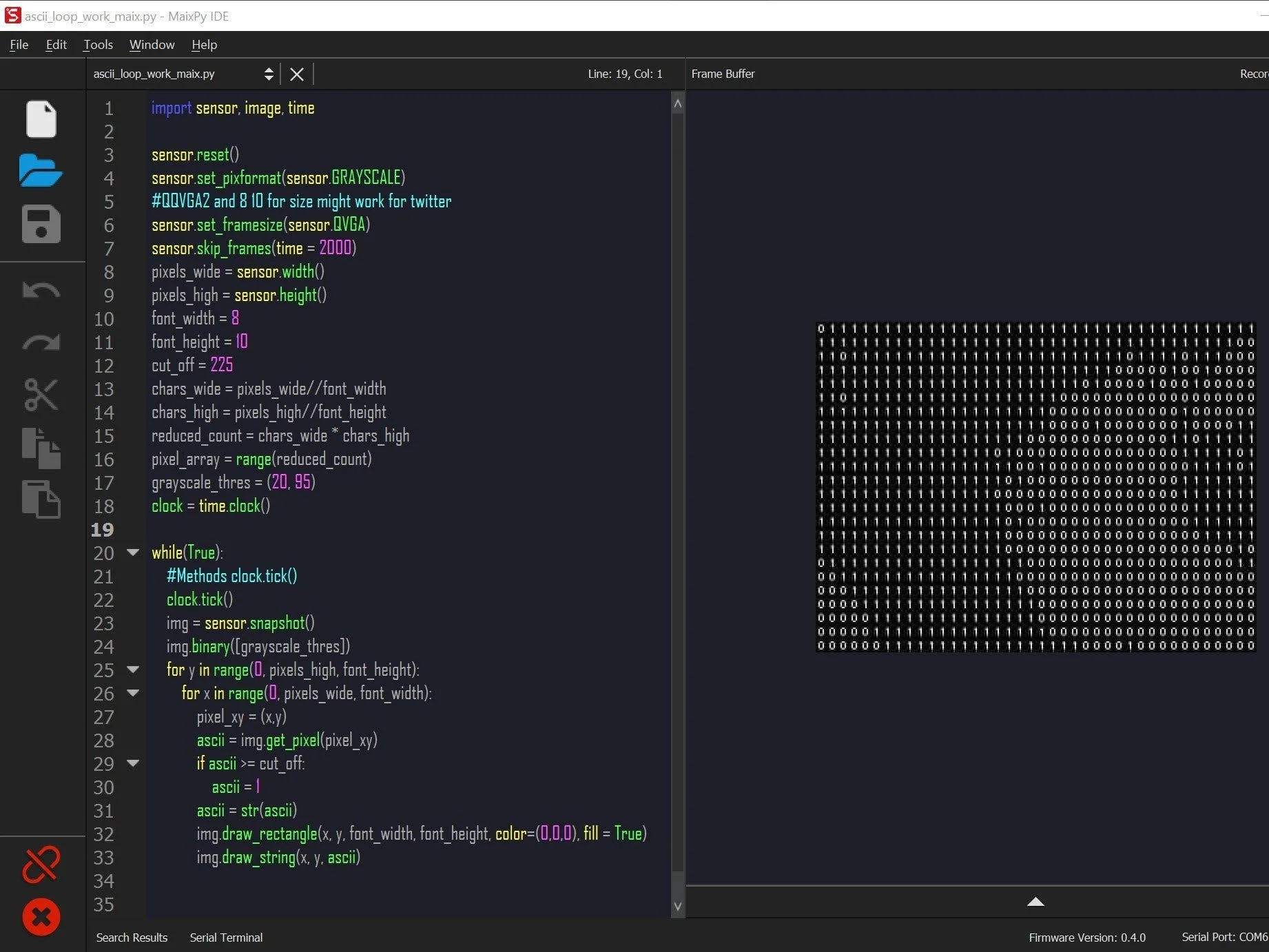ASCII 0_1 Stream