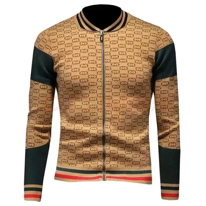 

In Europe and the trend of the spring and autumn period and the new men 2020 collar jacket sweater fashion jacquard knitting car