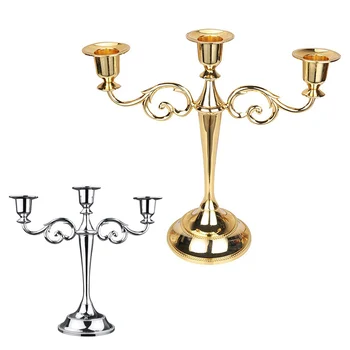

3-Candle Metal Candelabra Tall Candle Holder Wedding Event Candelabra Candle Stand