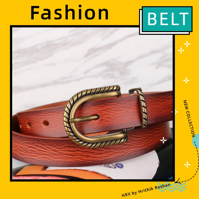 Belts for Women Leather Fashion Wild Personality European and American Retro Style Leather Jeans Belt Designer Belt Harajuku