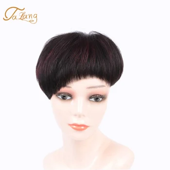 

MANWEI Curly Top of Head Human hair Invisible Seamless Hand Woven Replacement Block Synthetic Half Head Wig Cover Gray Hair