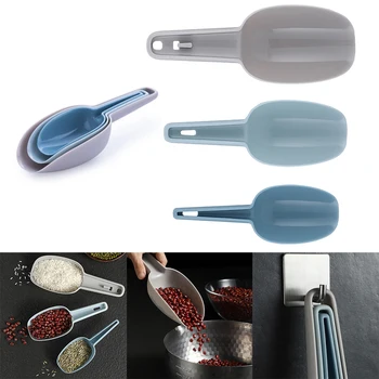 

3pcs/Set Plastic Ice Cream Scoops Ice Shovel Home Kitchen Flour Grain Candy Coffee Bean Ice Scoops Shovel Party Buffet Tools