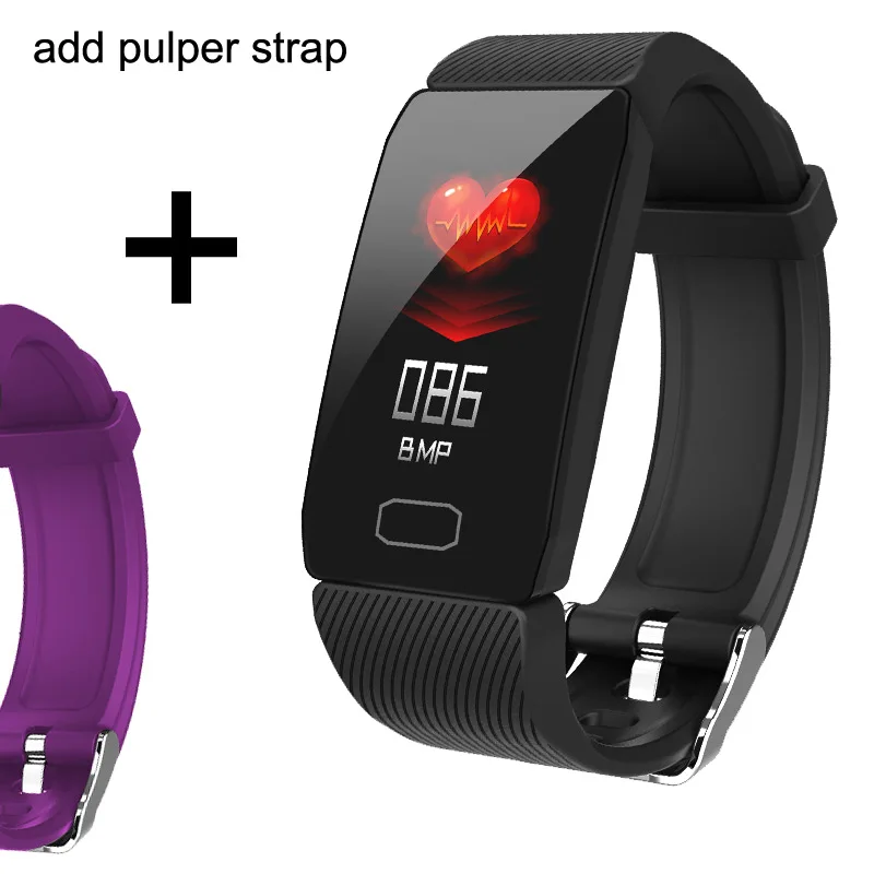 Q1 Add purple strap Водонепроницаемый смарт-браслет кровяное давление фитнес-трекер Смарт-часы для мужчин и женщин фитнес-браслет монитор сердечного ритма здоровье браслет - Цвет: Q1 Add purple strap