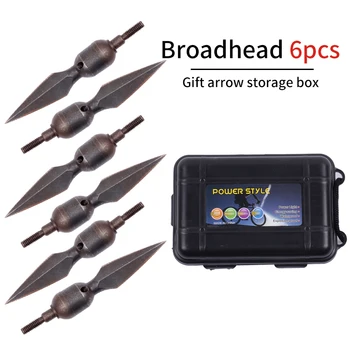 

Archery Broadheads Hunting Outdoor Sharps Rotary Arrow heads Hunting Arrow Bow 6pcs with Arrow box