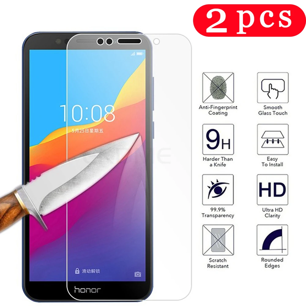 2 шт. закаленное стекло для huawei y5 lite y6 y7 prime pro 2019 2018 Защитная пленка экрана