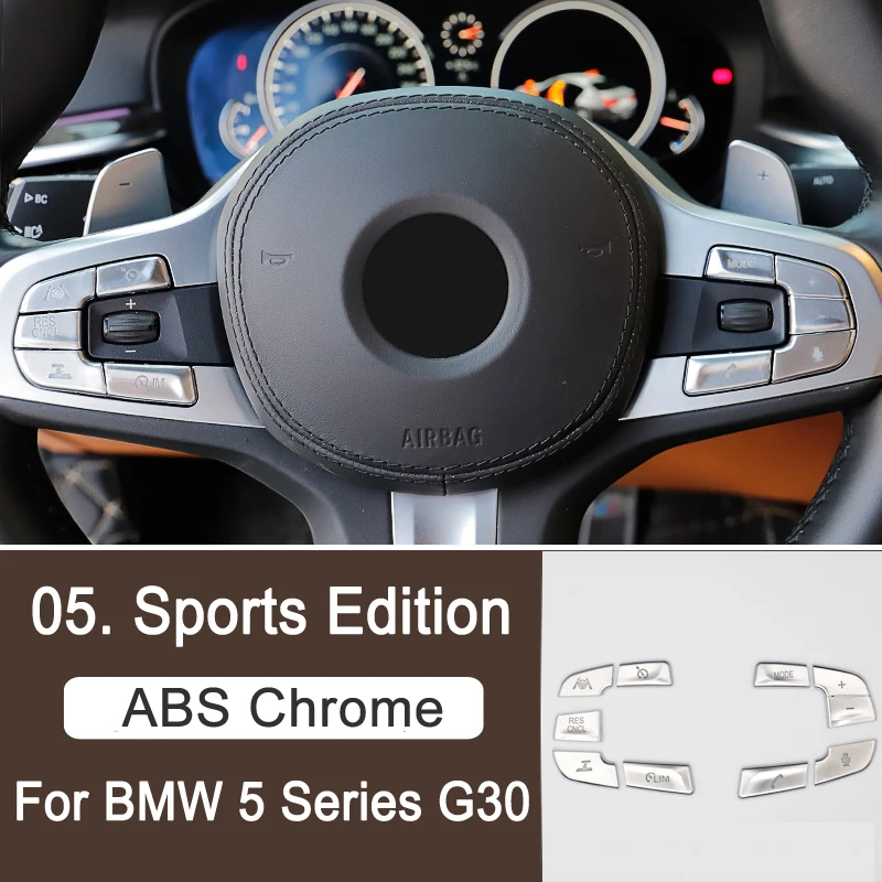 Новое поступление, мультимедийные наклейки на кнопки парковки, Накладка для BMW 5 серии G30 G31-, аксессуары для автомобиля, стильный АБС-хром - Название цвета: 05
