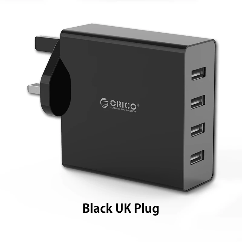 ORICO быстрой зарядки 4 Порты стены USB телефон Зарядное устройство 5V 2.4A* 4 6A 30 Вт Зарядное устройство для планшет для Xiaomi samsung и Iphone - Тип штекера: Black UK Plug