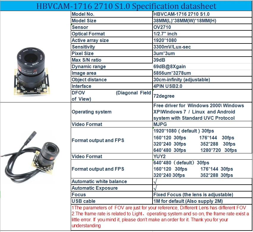 Face Aecognition 2MP OV2710 Full HD 1080P Cmos модуль камеры 73 градусов 4 мм объектив 1920*1080 Разрешение usb Панель для веб-камеры