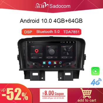 

DSP 2 din Android 10.0 64GB 4GB RAM 8 core Car DVD Player For Chevrolet CRUZE 2008-2011 2012 car radio 5.0 autoradio GPS Glonass