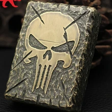 FXGZS wtach видео бренд zorr ручной работы латунь 130 г Броня Каратель Череп зажигалка