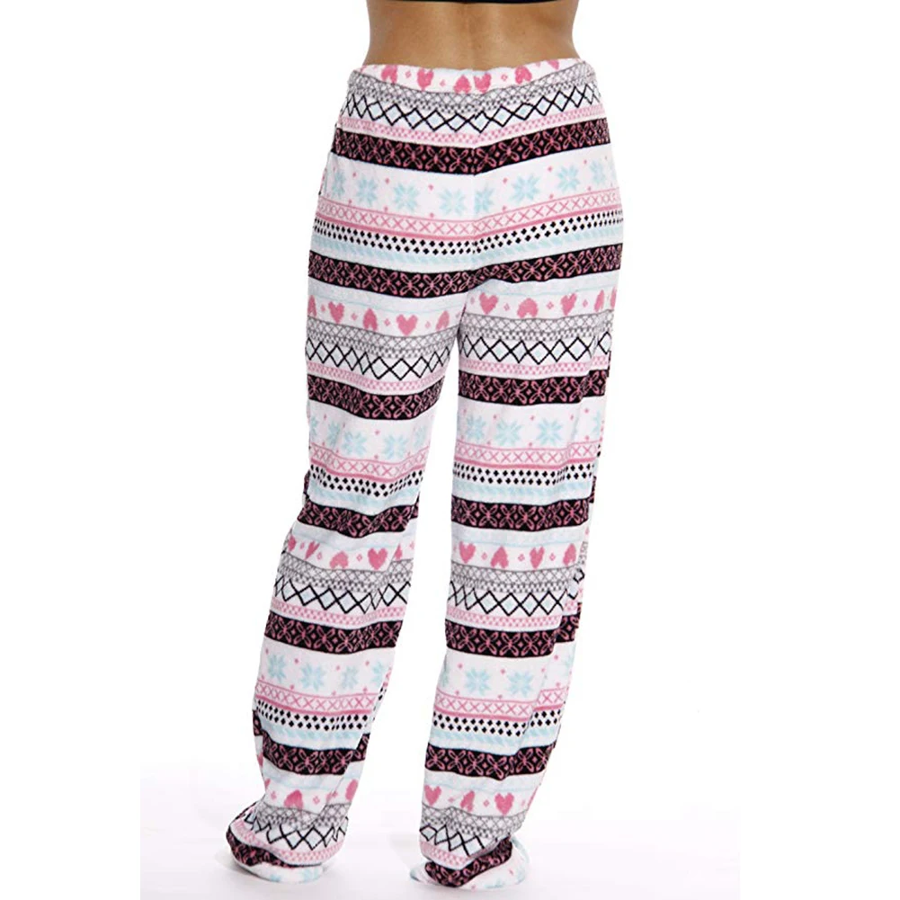 Для женщин Для мужчин к Рождеству лаунж-Пижама со штанами мягкая с животным принтом свободные сна зауженные книзу брюки с рождественским оленем и рисунком