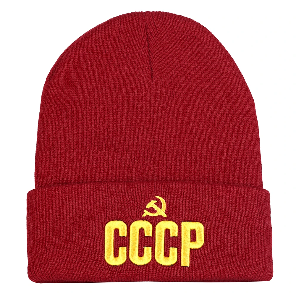 Мужской осенний трикотаж, надписи Cccp, русские шапочки, женские короткие зимние тонкие шапки, одноцветные шапки с холодной вышивкой Skullcap Skullies для мальчиков