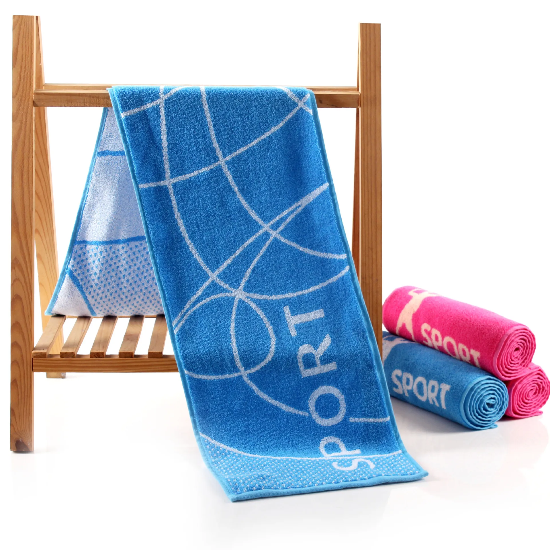 2pcs Badminton Towel Man Woman Pure Cotton Yarn Dyed Sports Thickened Lengthened Soft And Absorbent Blue Red Party Favors Gift