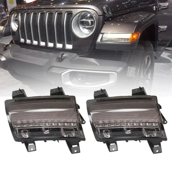 

LED New Daytime Running / Amber Turn Signal Lights Fender White DRL for Jeep Wrangler JL