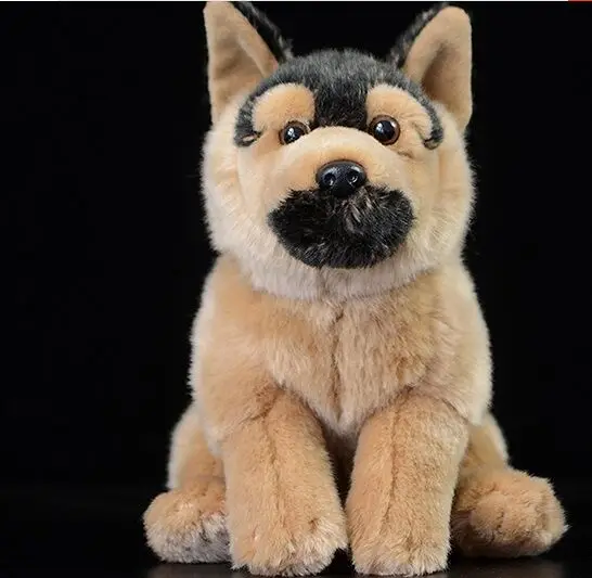 Реалистичная игрушка на корточки немецкая овчарка плюшевая игрушка около 28x20 см мягкая собака детская игрушка-кукла рождественский подарок h1209