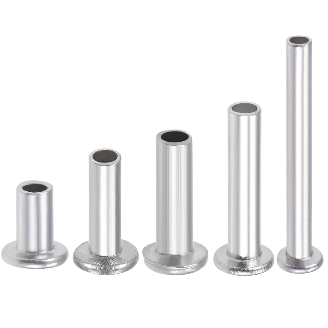 100 Pcs M2x4/6/8/10/14/16mm M2.5x8/14/16mm M3x5/12/14/18mm Aluminum Flat Head Semi-Tubular Rivets Silver Tone | Обустройство дома