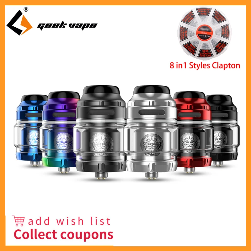 

Original Geekvape Zeus dual RTA Zeus RTA Dual coil version 5.5ml RTA zeus atomizer leak proof top airflow system E Cigarette