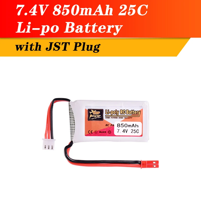 ZOP Power 7.4V 850mAh 11.1V 1000mAh 25C 2S 3S Lipo Battery JST Plug For WLtoys V912 V915 RC Helicopter A949 A959 A979 A969 Car | Игрушки и