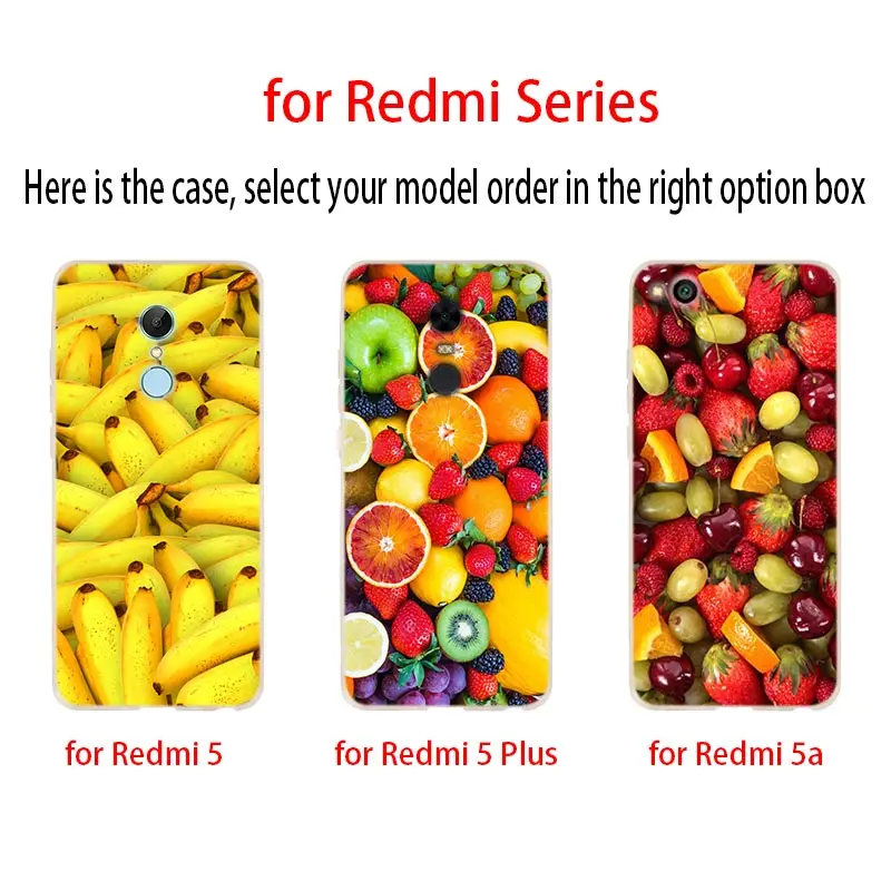 Мягкий чехол с фруктами для Xiaomi Redmi Note 8 7 6 5 Pro 8a 6pro 6a s2 5a 4a 5plus y3 Coque Funda Etui чехлы