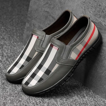 

New Men Genuine Leather Casual Shoes Fashion Sneakers Comfortable Flat Walking Shoes For Men Men's First Layer Cowhide Loafers