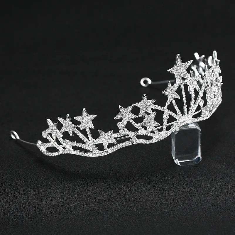 Bride Crown Headdress New Style Star Modeling Crown Hair Clasp Bride Hair Accessories Birthday Crown Bride Accessories