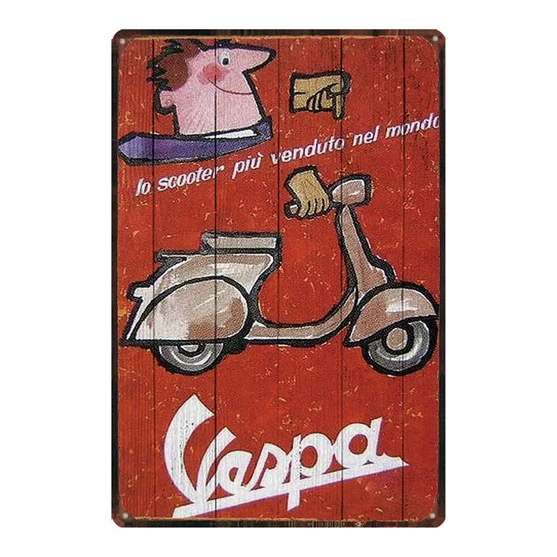 Я люблю Vespa скутер доска металлическая винтажная Оловянная настенная вывеска домашний настенное искусство Гараж Ретро декор железный плакат Cuadros DU1450A - Цвет: DU-3030