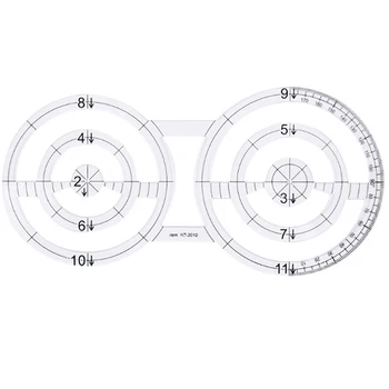 

Acrylic Transparent Craft Sewing Ruler Tailor Quilting Measuring Tool Double Circle Template DIY Patchwork Portable Accurate