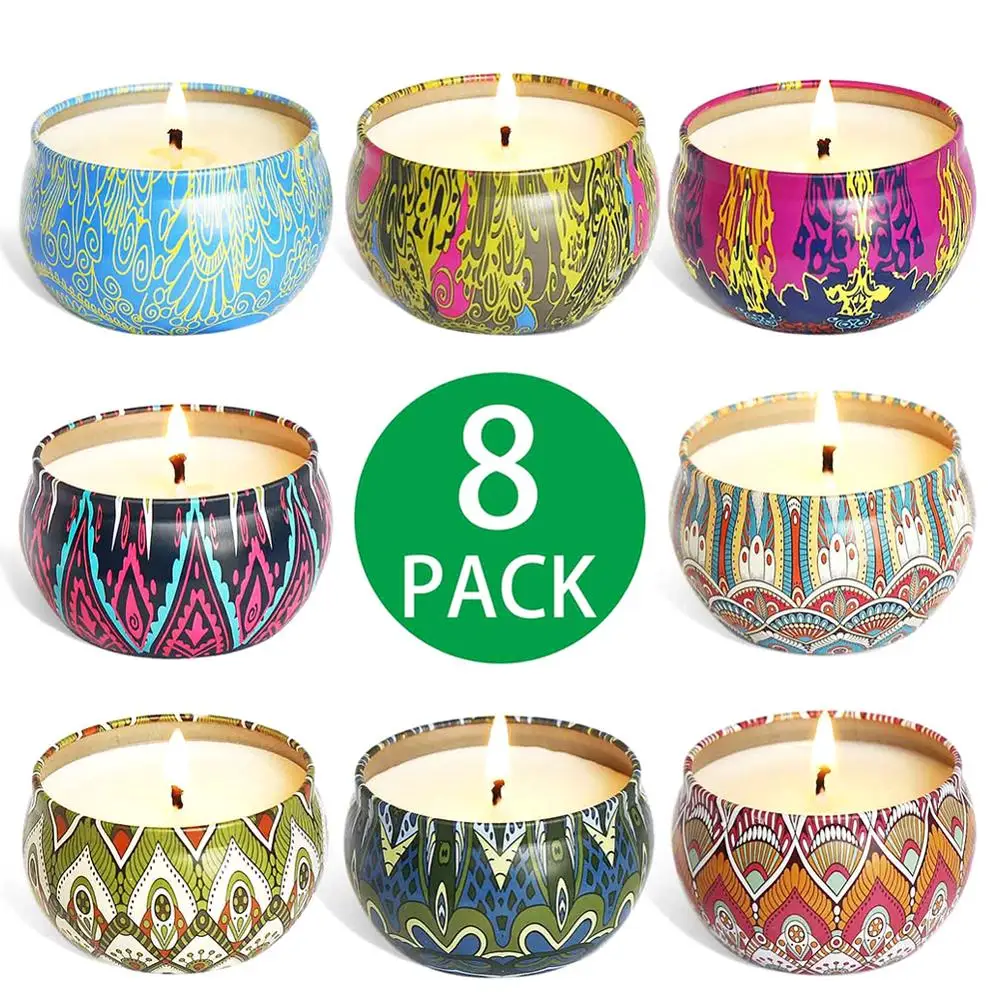 

Newest Nordic Tea Candle Decorative DIY Soy Wax Natural Landscaping Raw Material Scented Candles With Tin Can Tea Candle Holder