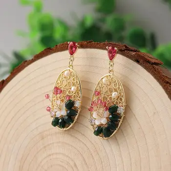 

Coeufuedy Handmade Real Pearl Drop Earrings Vintage Baroque Freshwater Pearl Earrings For Women Party Gift Fine Jewelry
