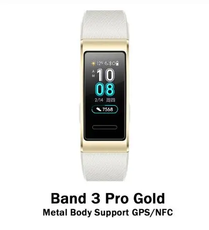 Band 3 Pro Gold huawei Band 3 Band 3 Pro умный Браслет 0,95 дюймов экран Спортивный трекер плавание Водонепроницаемый Bluetooth фитнес-трекер - Цвет: Band 3 Pro Gold