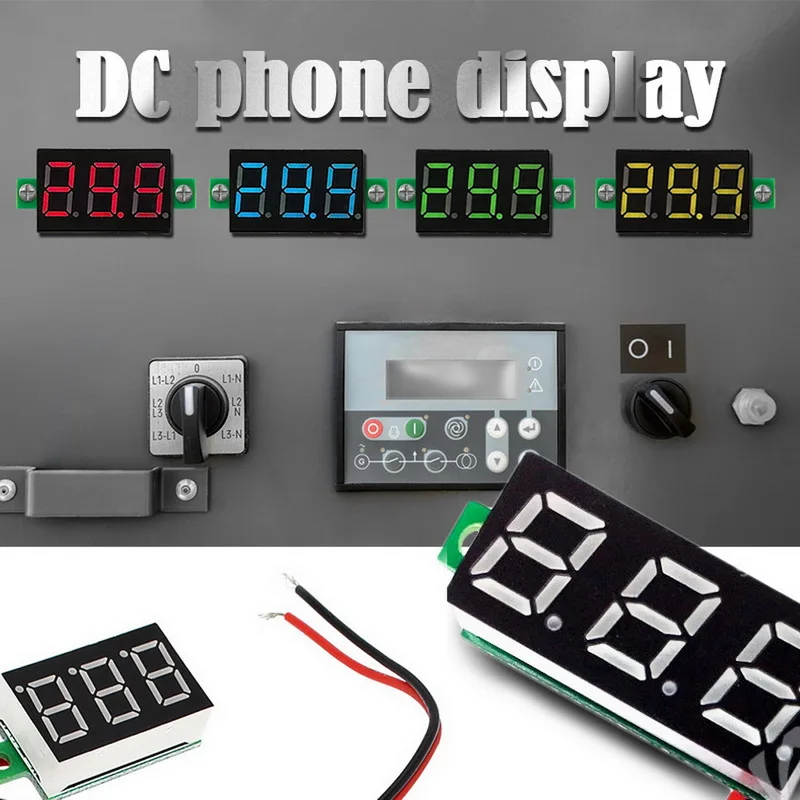 DC voltage meter Digital Voltmeter LED Display Mini 2/3 Wires Voltage Meter Ammeter High Accuracy Red/Green/Blue 0V-30V 0.36" |