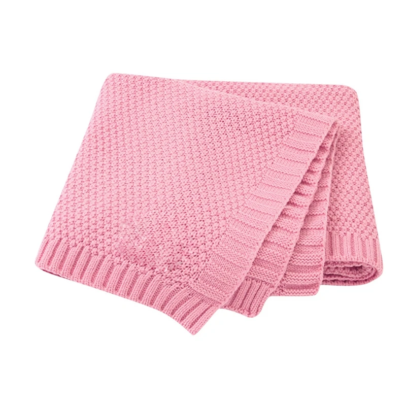 Pink Детское трикотажное одеяло для пеленания, одеяло для новорожденных, мягкое детское постельное белье, Универсальный Детский Светильник, трикотажное одеяло, коврик для сна - Цвет: Pink