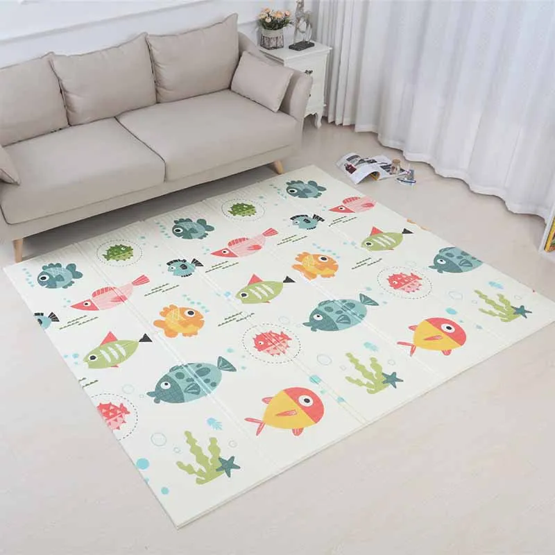 

200*180cm Foldable Cartoon Baby Play Mat Xpe Puzzle Children's Mat Baby Climbing Pad Kids Rug Baby Games Mats